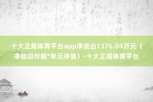 十大正规体育平台app净流出1376.04万元（净赎回份额*单元净值）-十大正规体育平台