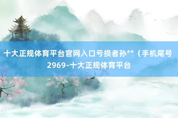 十大正规体育平台官网入口亏损者孙**（手机尾号 2969-十大正规体育平台