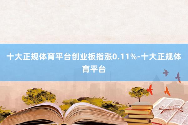 十大正规体育平台创业板指涨0.11%-十大正规体育平台