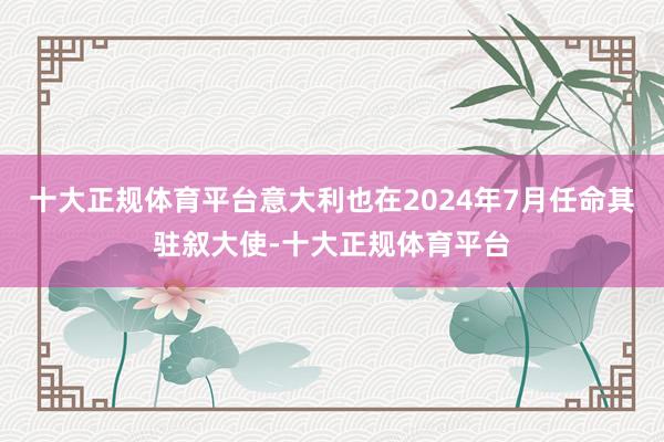 十大正规体育平台意大利也在2024年7月任命其驻叙大使-十大正规体育平台