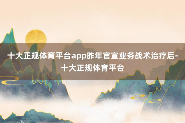 十大正规体育平台app昨年官宣业务战术治疗后-十大正规体育平台