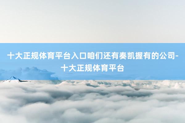 十大正规体育平台入口咱们还有奏凯握有的公司-十大正规体育平台