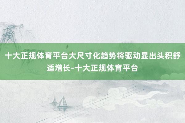 十大正规体育平台大尺寸化趋势将驱动显出头积舒适增长-十大正规体育平台