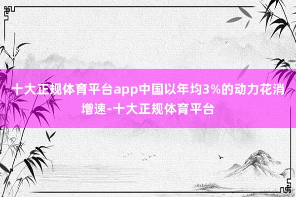十大正规体育平台app中国以年均3%的动力花消增速-十大正规体育平台