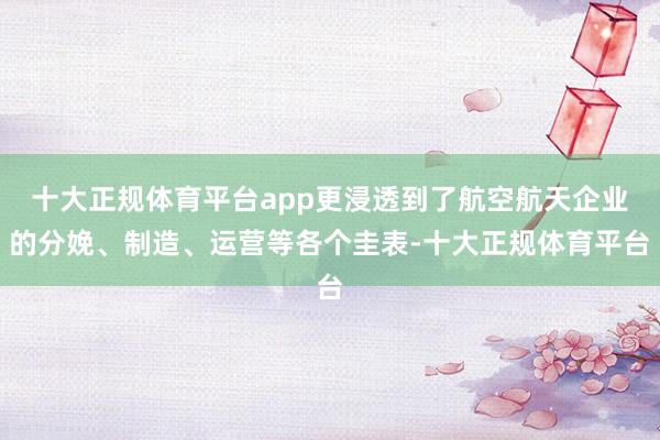 十大正规体育平台app更浸透到了航空航天企业的分娩、制造、运营等各个圭表-十大正规体育平台