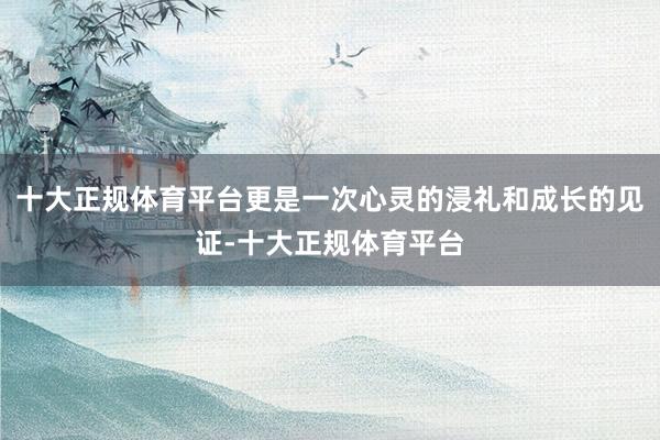 十大正规体育平台更是一次心灵的浸礼和成长的见证-十大正规体育平台