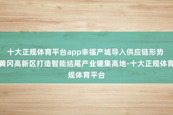 十大正规体育平台app幸福产城导入供应链形势 助力黄冈高新区打造智能结尾产业辘集高地-十大正规体育平台