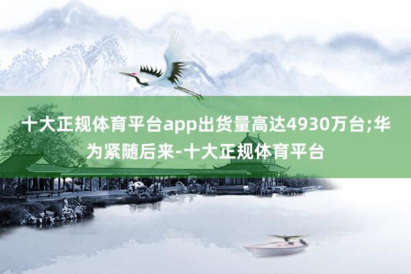 十大正规体育平台app出货量高达4930万台;华为紧随后来-十大正规体育平台