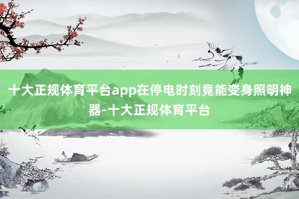 十大正规体育平台app在停电时刻竟能变身照明神器-十大正规体育平台