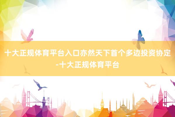 十大正规体育平台入口亦然天下首个多边投资协定-十大正规体育平台