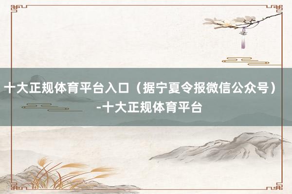 十大正规体育平台入口（据宁夏令报微信公众号）    -十大正规体育平台