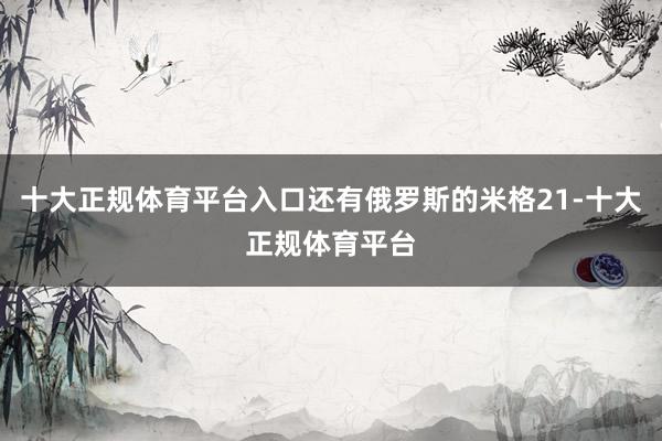 十大正规体育平台入口还有俄罗斯的米格21-十大正规体育平台