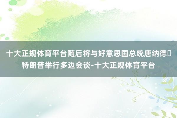 十大正规体育平台随后将与好意思国总统唐纳德・特朗普举行多边会谈-十大正规体育平台