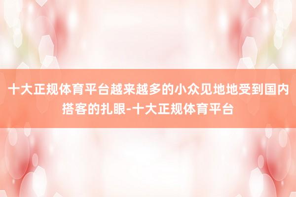 十大正规体育平台越来越多的小众见地地受到国内搭客的扎眼-十大正规体育平台