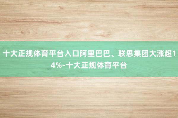 十大正规体育平台入口阿里巴巴、联思集团大涨超14%-十大正规体育平台