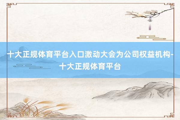 十大正规体育平台入口激动大会为公司权益机构-十大正规体育平台