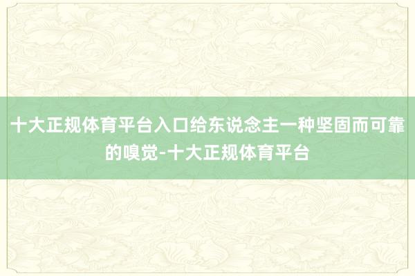十大正规体育平台入口给东说念主一种坚固而可靠的嗅觉-十大正规体育平台