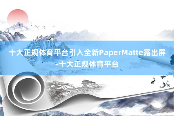 十大正规体育平台引入全新PaperMatte露出屏-十大正规体育平台