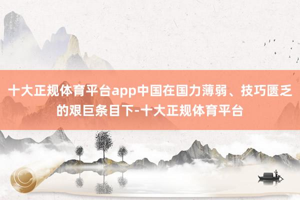 十大正规体育平台app中国在国力薄弱、技巧匮乏的艰巨条目下-十大正规体育平台