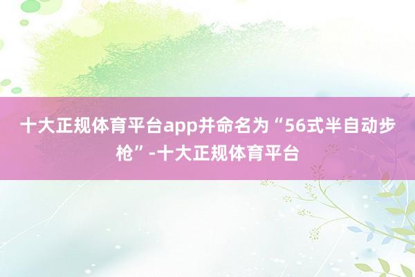 十大正规体育平台app并命名为“56式半自动步枪”-十大正规体育平台