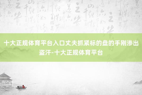 十大正规体育平台入口丈夫抓紧标的盘的手刚渗出盗汗-十大正规体育平台