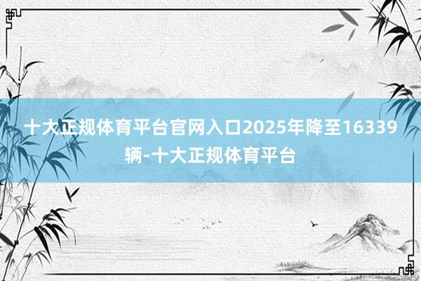 十大正规体育平台官网入口2025年降至16339辆-十大正规体育平台