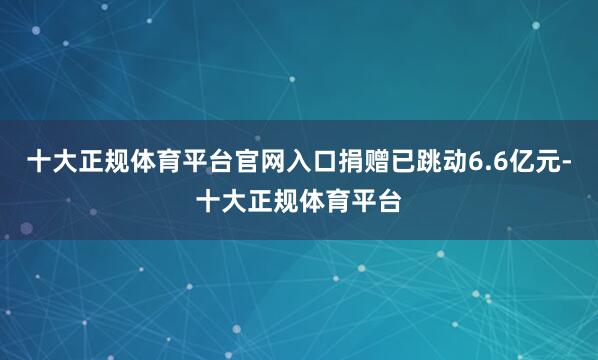 十大正规体育平台官网入口捐赠已跳动6.6亿元-十大正规体育平台