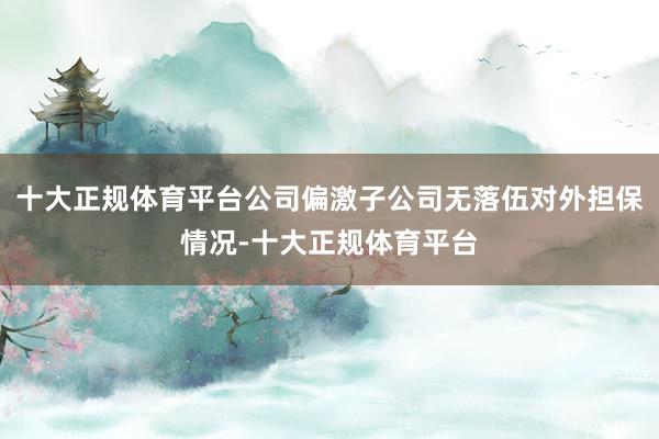 十大正规体育平台公司偏激子公司无落伍对外担保情况-十大正规体育平台