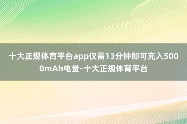 十大正规体育平台app仅需13分钟即可充入5000mAh电量-十大正规体育平台