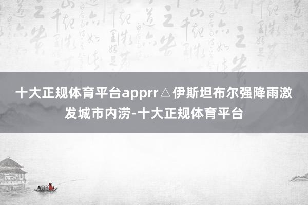 十大正规体育平台apprr△伊斯坦布尔强降雨激发城市内涝-十大正规体育平台